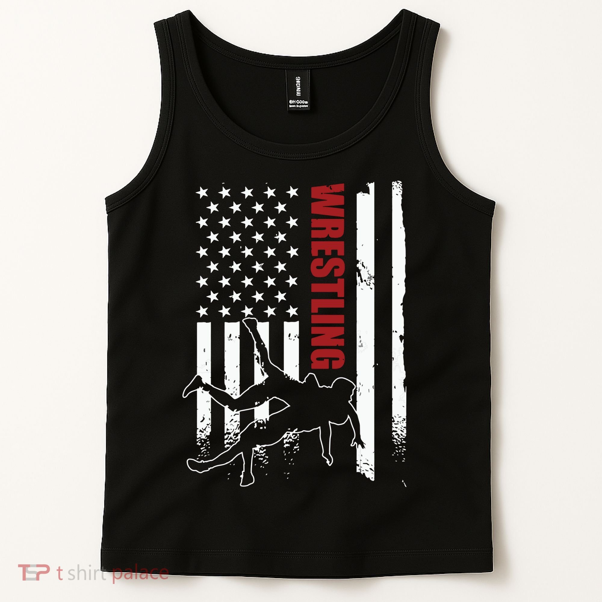 Retro American Wrestling Apparel US Flag Wrestling Tank Top
