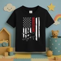 Retro American Wrestling Apparel US Flag Wrestling Toddler T-Shirt thumb 3