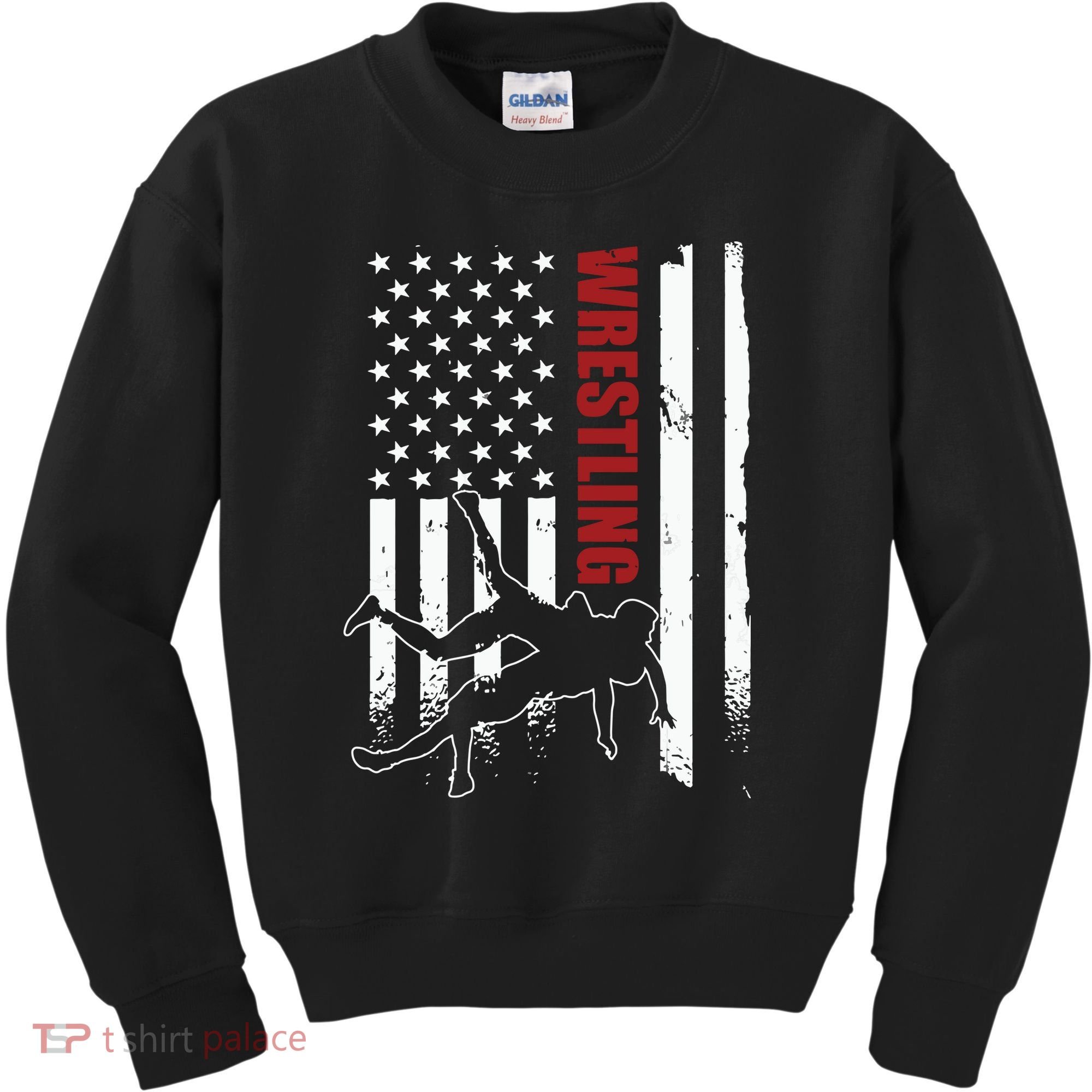 Retro American Wrestling Apparel US Flag Wrestling Kids Sweatshirt