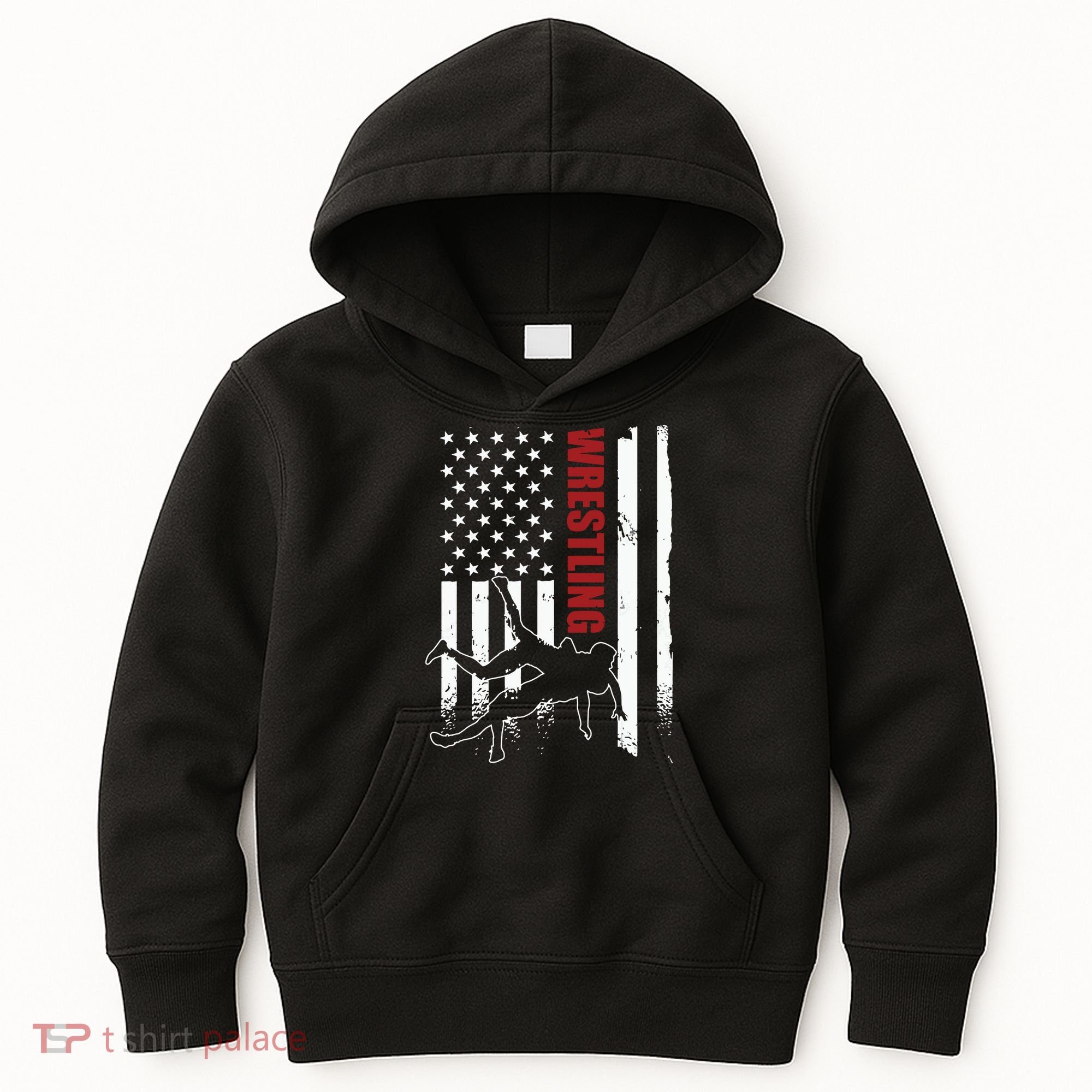 Retro American Wrestling Apparel US Flag Wrestling Kids Hoodie