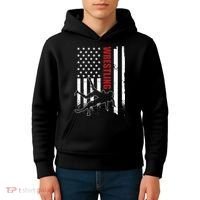 Retro American Wrestling Apparel US Flag Wrestling Kids Hoodie thumb 4