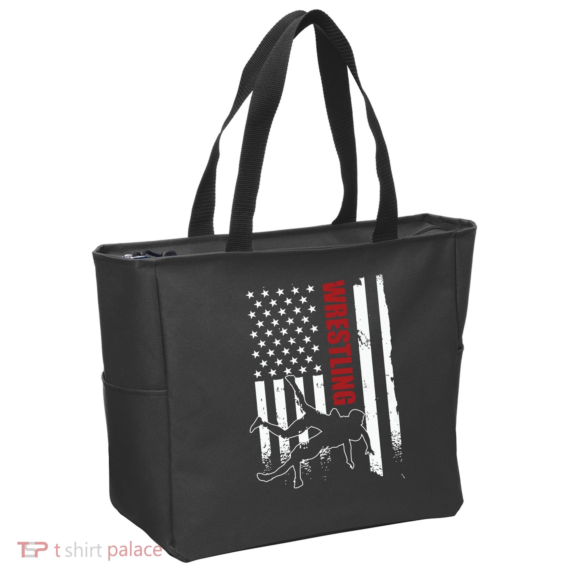 Retro American Wrestling Apparel US Flag Wrestling Tote Bag