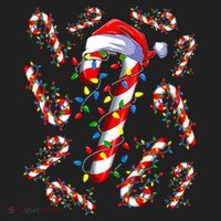 Red And White Candy Cane Santa Christmas Funny Xmas Lights Funny Gift Women's Sweatshirt thumb 2