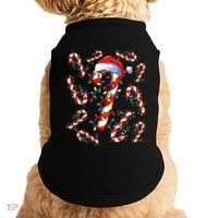 Red And White Candy Cane Santa Christmas Funny Xmas Lights Funny Gift Doggie Tank thumb 0