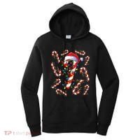 Red And White Candy Cane Santa Christmas Funny Xmas Lights Funny Gift Women's Hoodie thumb 0