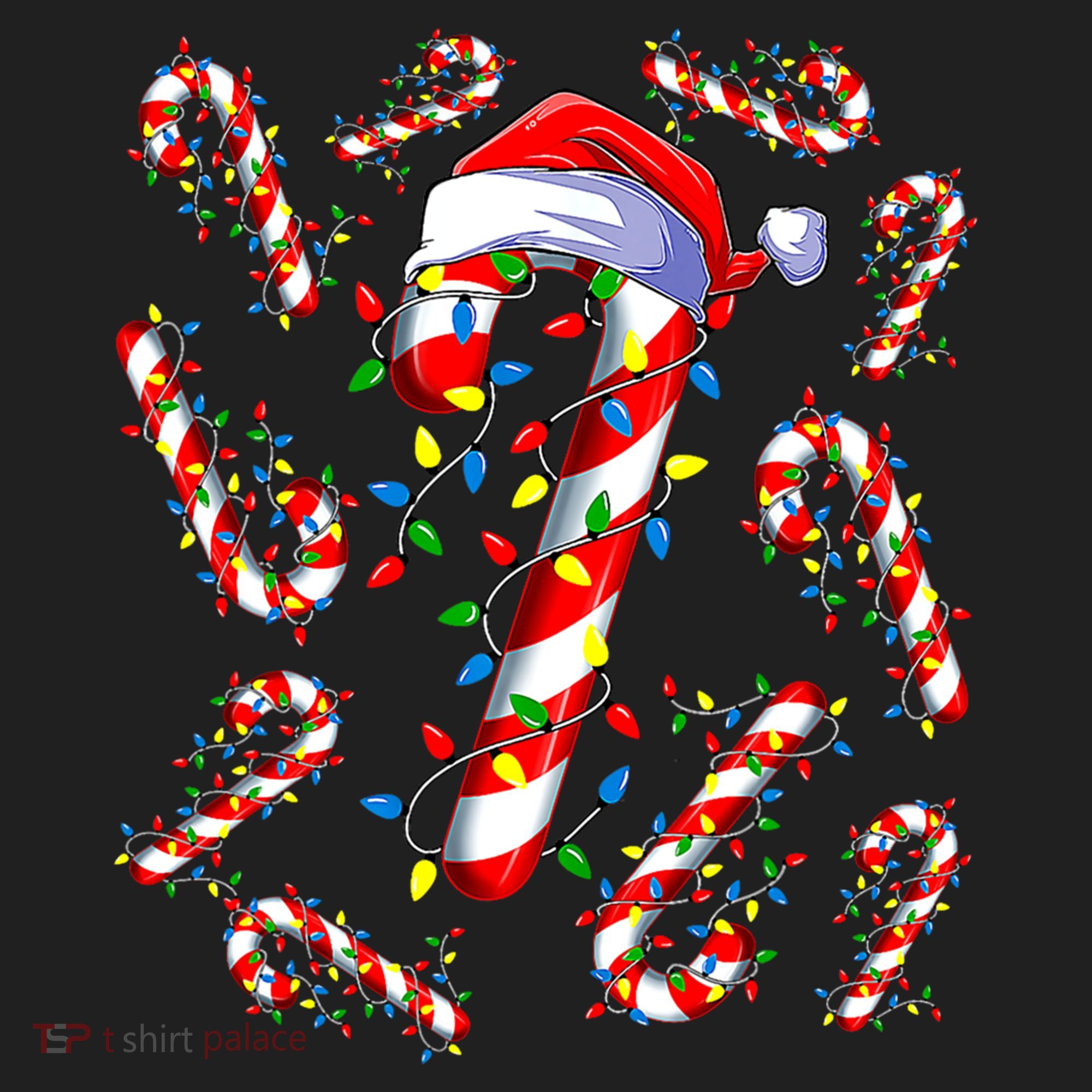 Red And White Candy Cane Santa Christmas Funny Xmas Lights Funny Gift Hat