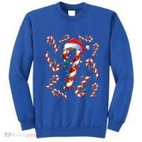 Red And White Candy Cane Santa Christmas Funny Xmas Lights Funny Gift Sweatshirt thumb 0