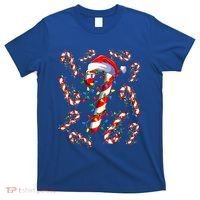 Red And White Candy Cane Santa Christmas Funny Xmas Lights Funny Gift T-Shirt thumb 0