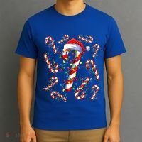 Red And White Candy Cane Santa Christmas Funny Xmas Lights Funny Gift T-Shirt thumb 3