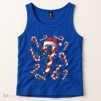 Red And White Candy Cane Santa Christmas Funny Xmas Lights Funny Gift Tank Top thumb 2