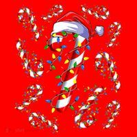 Red And White Candy Cane Santa Christmas Funny Xmas Lights Funny Gift Santa Hat thumb 1