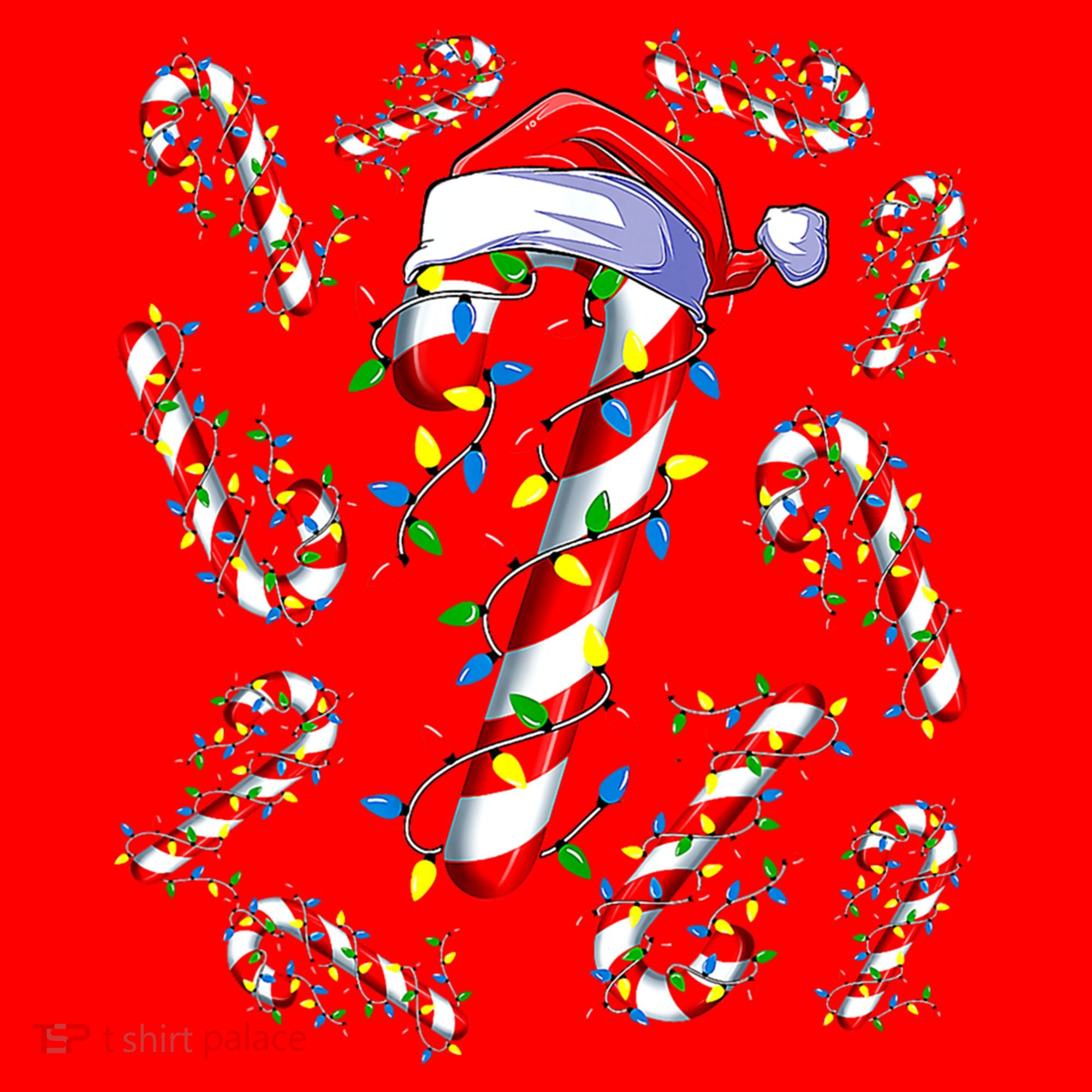 Red And White Candy Cane Santa Christmas Funny Xmas Lights Funny Gift Santa Hat