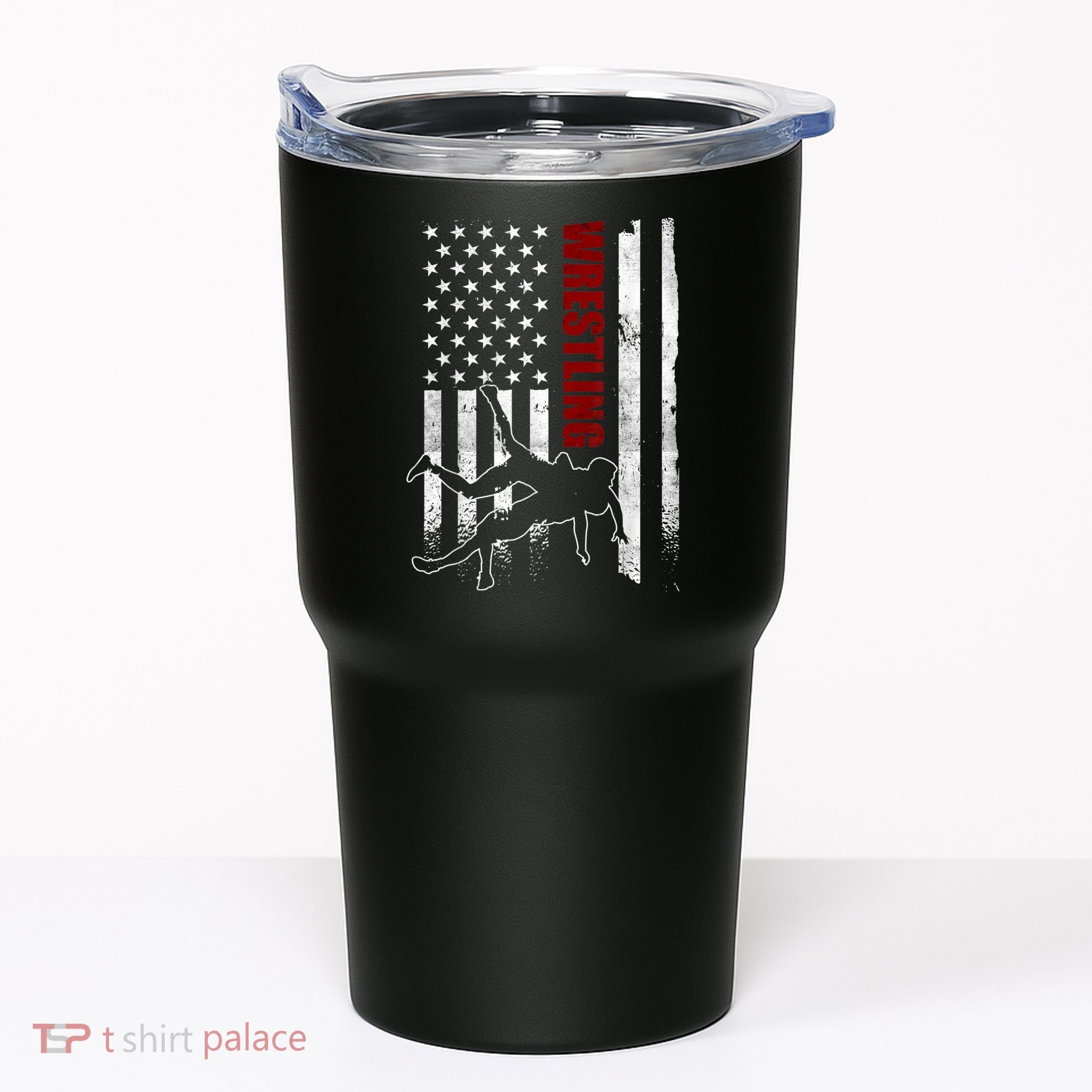 Retro American Wrestling Apparel US Flag Wrestling Tumbler