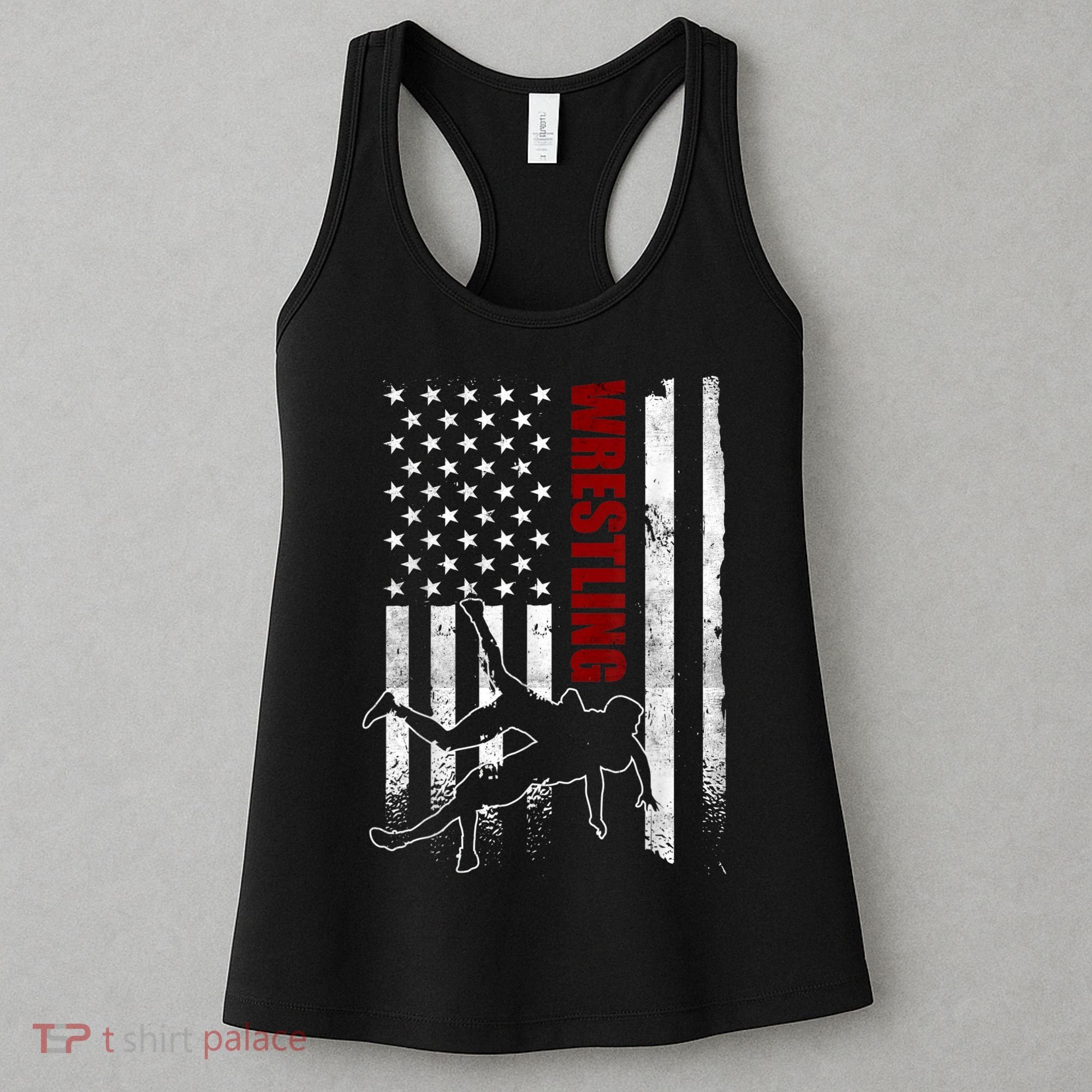 Retro American Wrestling Apparel US Flag Wrestling Women's Tank Top