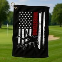 Retro American Wrestling Apparel US Flag Wrestling Golf Towel thumb 1