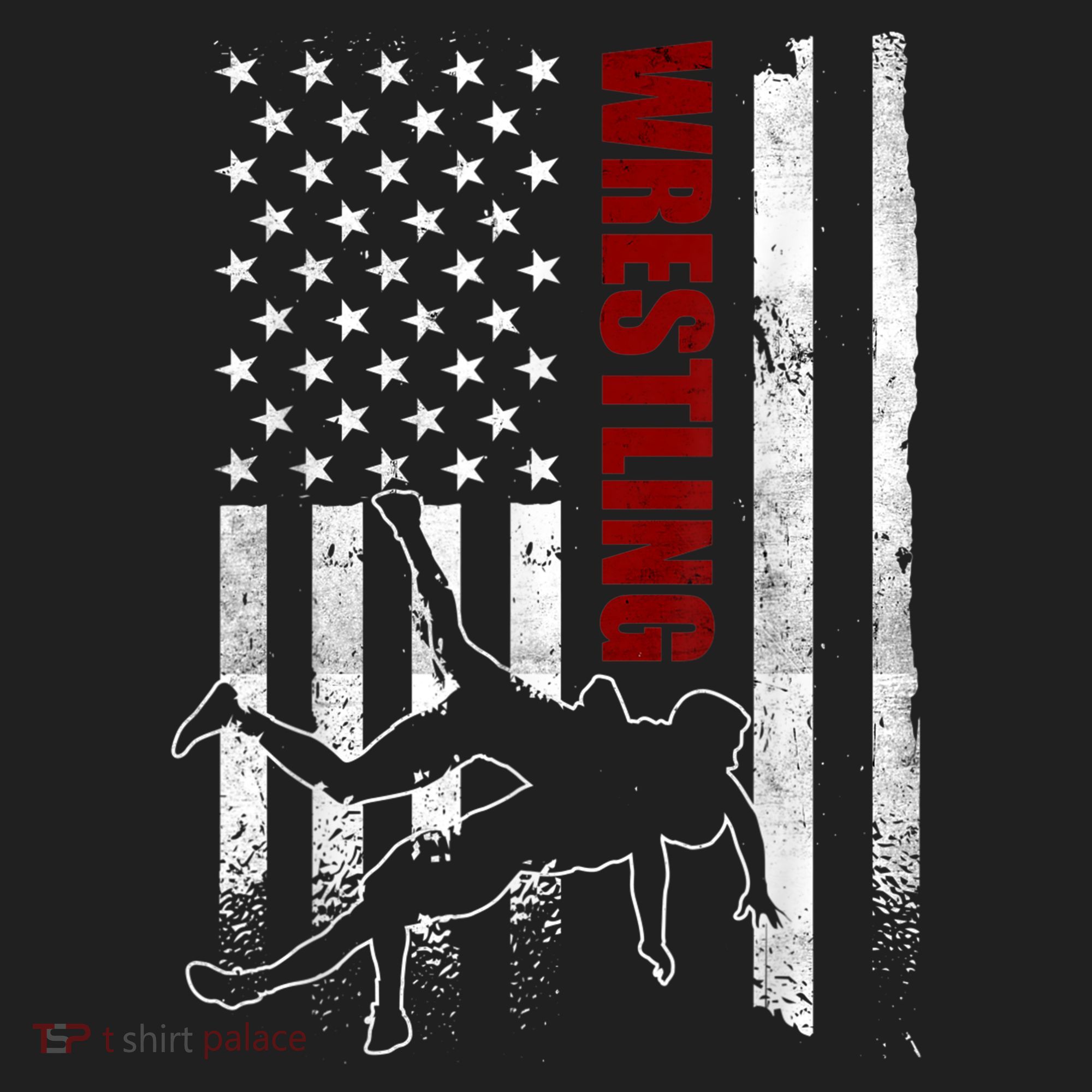 Retro American Wrestling Apparel US Flag Wrestling TShirt Beanie