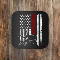 Retro American Wrestling Apparel US Flag Wrestling TShirt Coaster thumb 0