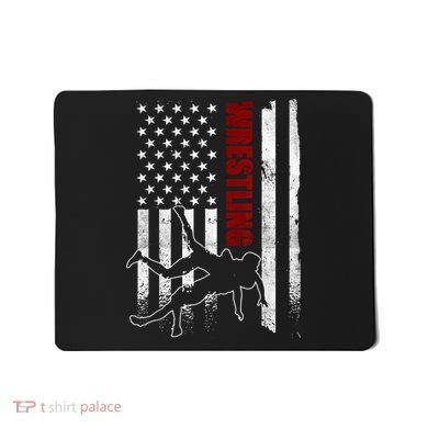 Retro American Wrestling Apparel US Flag Wrestling TShirt Mousepad