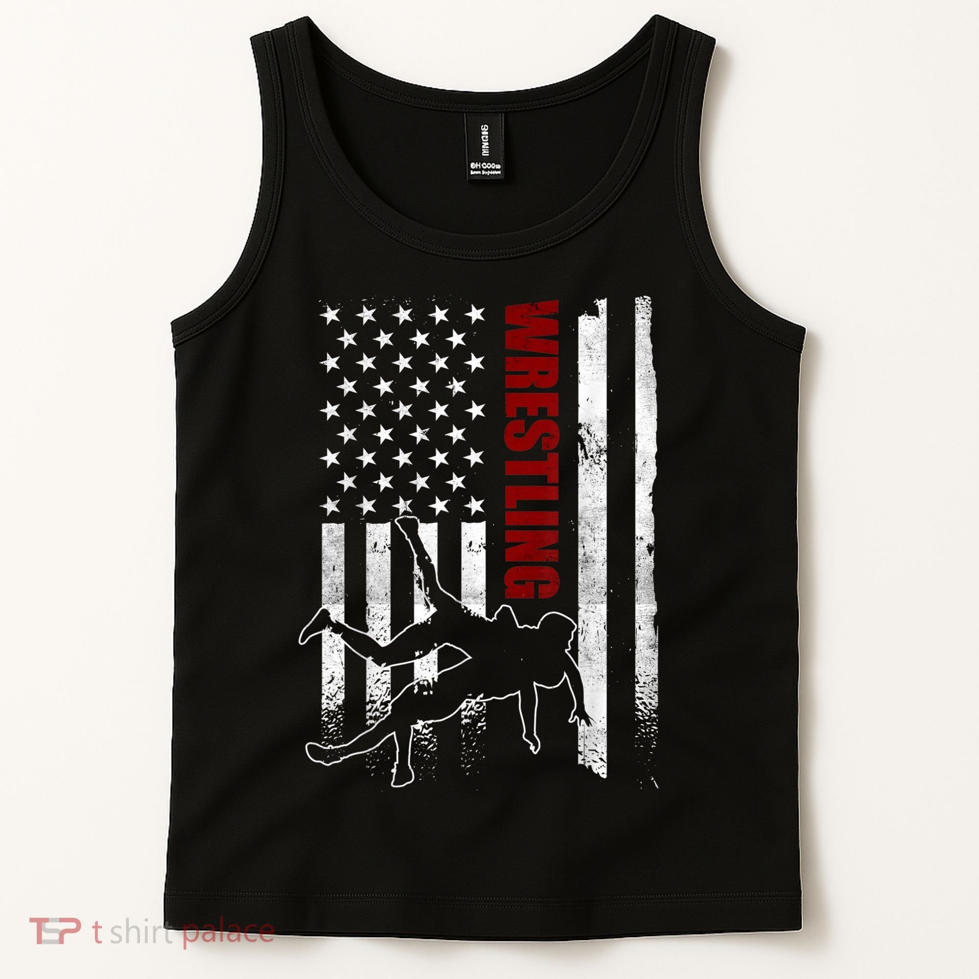 Retro American Wrestling Apparel US Flag Wrestling TShirt Tank Top