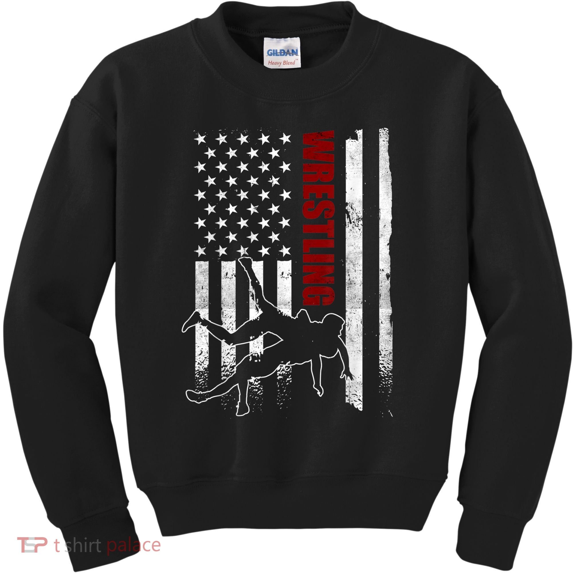 Retro American Wrestling Apparel US Flag Wrestling TShirt Kids Sweatshirt