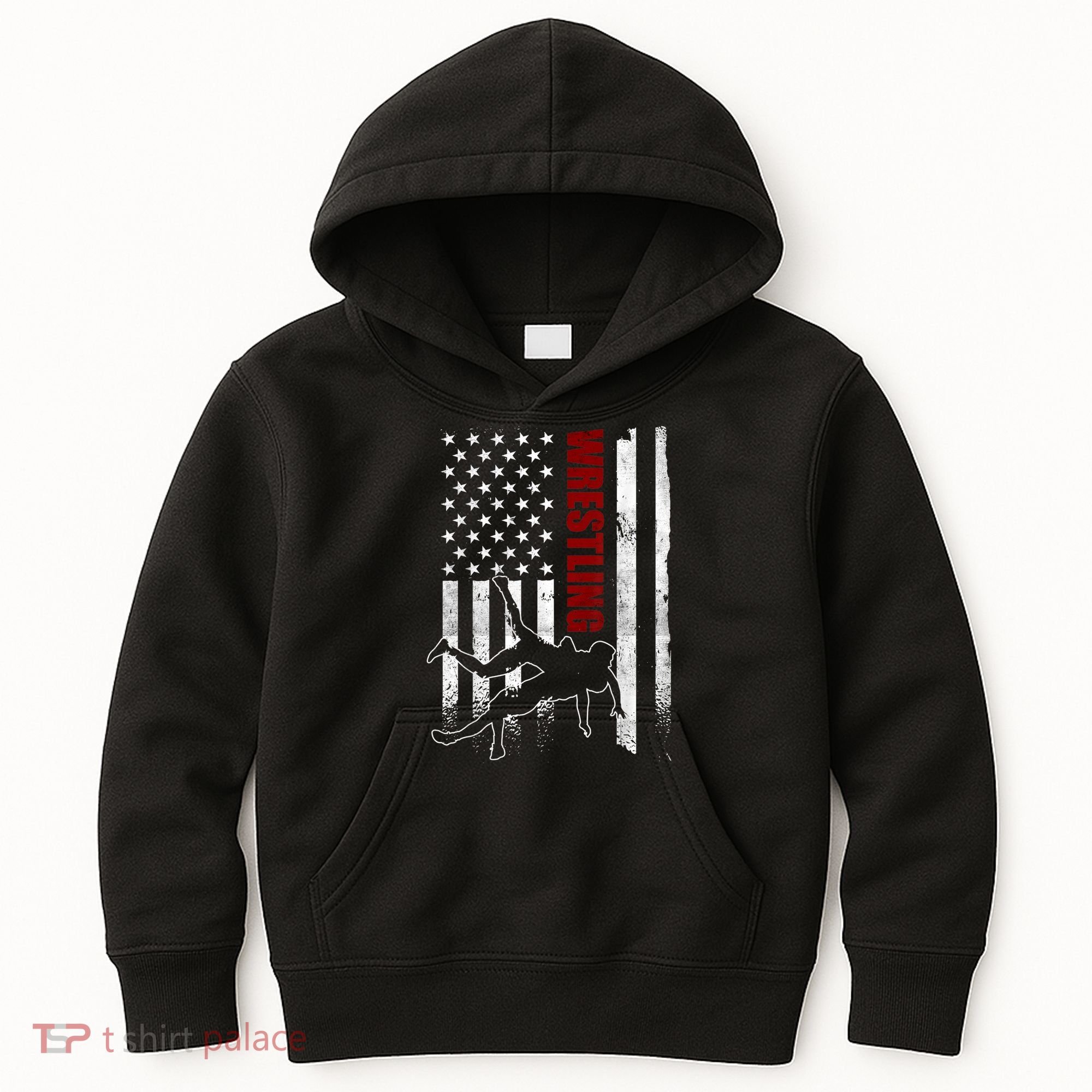 Retro American Wrestling Apparel US Flag Wrestling TShirt Kids Hoodie