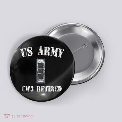 Retired Army Warrant Officer CW3 Veteran Vintage Button