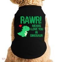 Rawr Means I Love You In Dinosaur Doggie Tank thumb 0