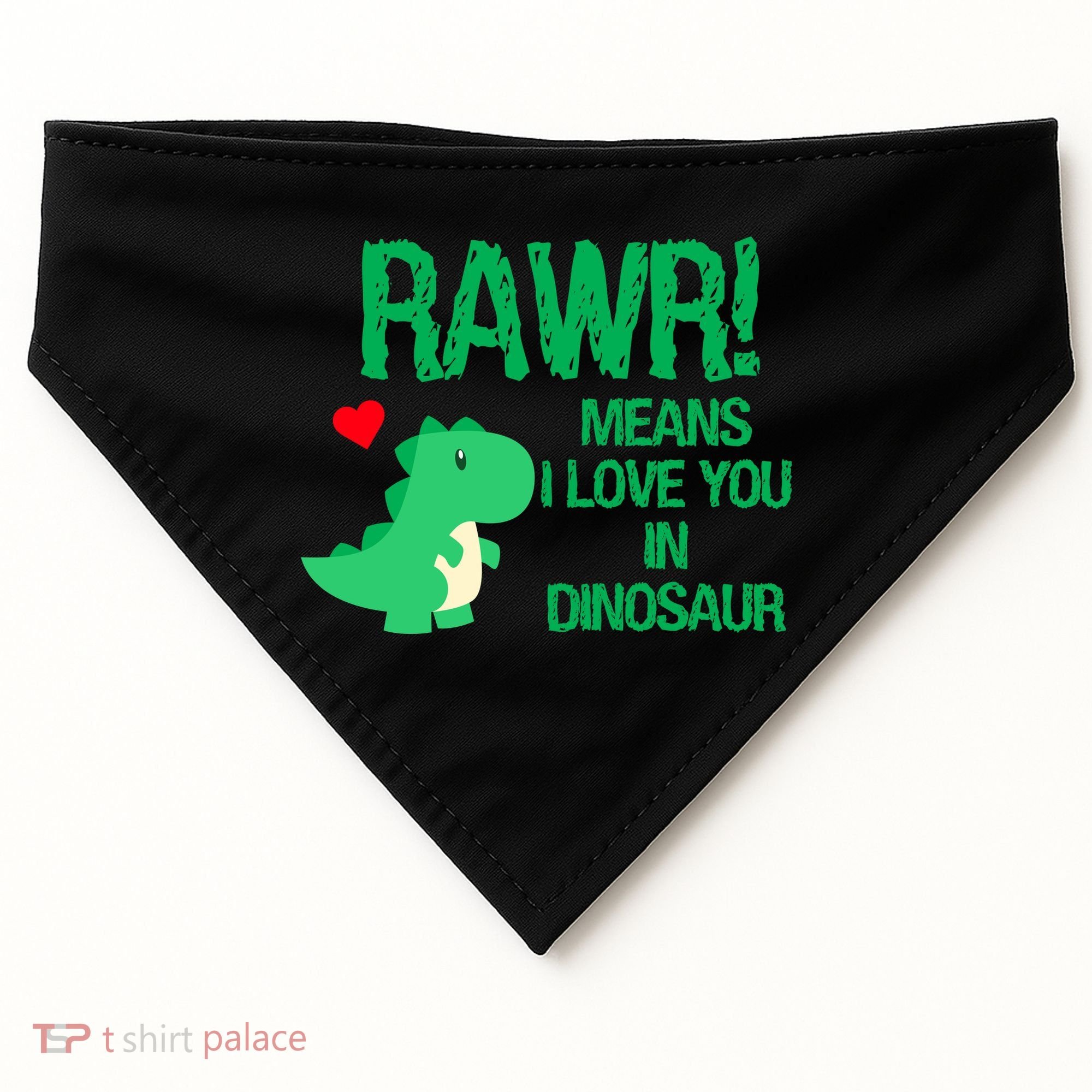 Rawr Means I Love You In Dinosaur USA-Made Doggie Bandana