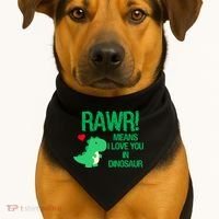 Rawr Means I Love You In Dinosaur USA-Made Doggie Bandana thumb 1
