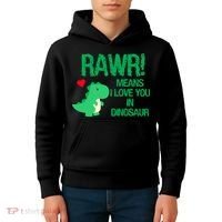 Rawr Means I Love You In Dinosaur Kids Hoodie thumb 4