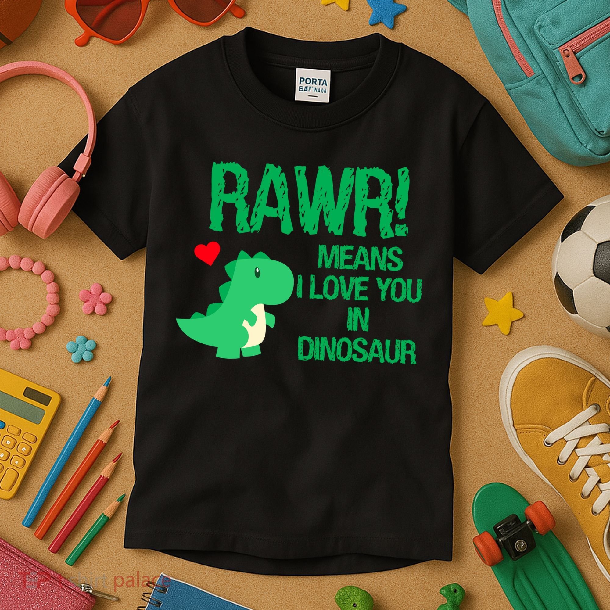 Rawr Means I Love You In Dinosaur Kids T-Shirt