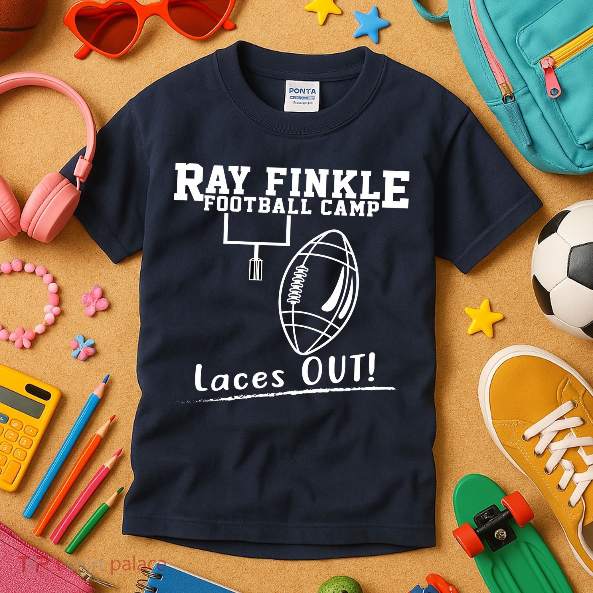 Ray Finkle Football Camp Laces Out Kids T-Shirt
