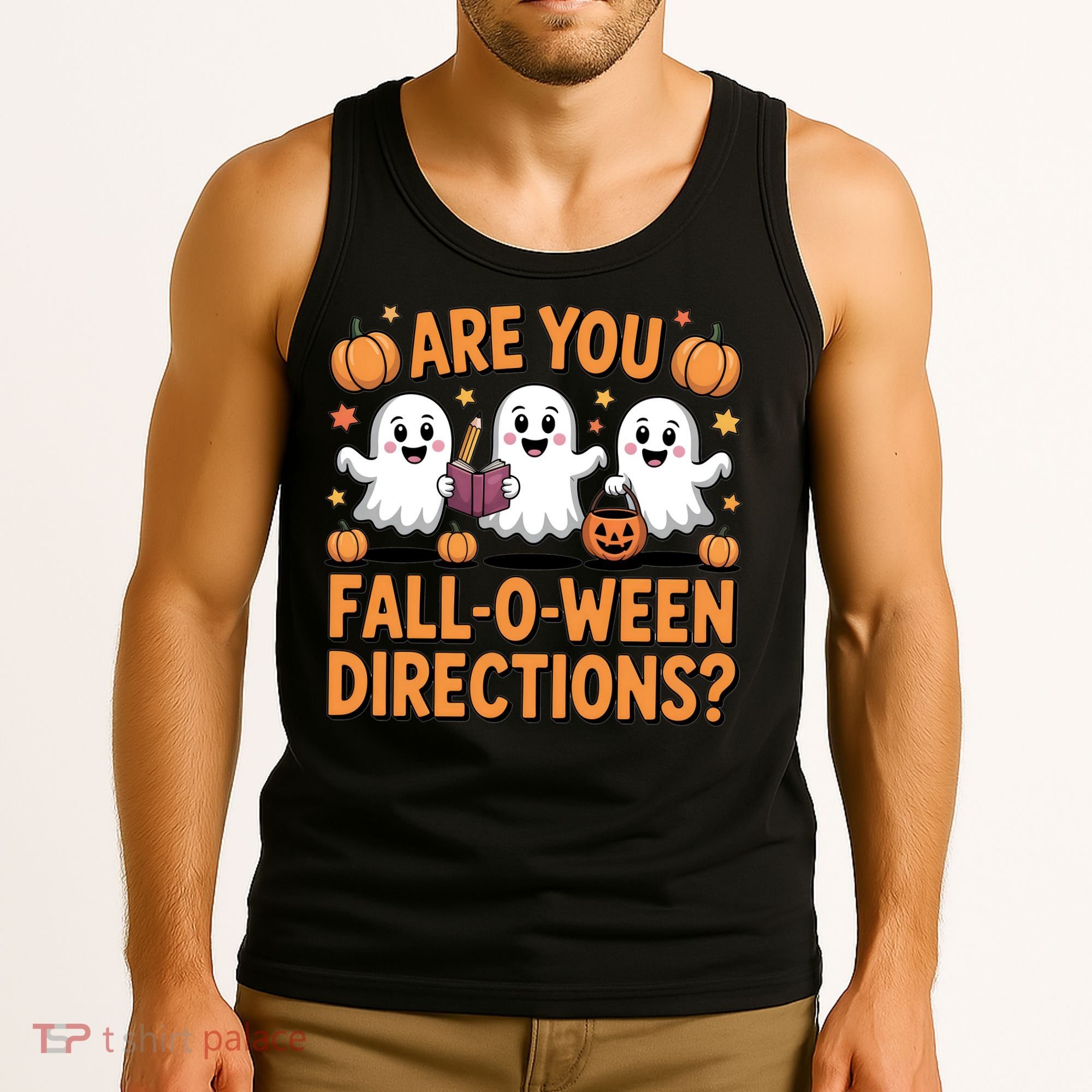 Retro Are You Fall O Ween Directions Teacher Halloween Tank Top
