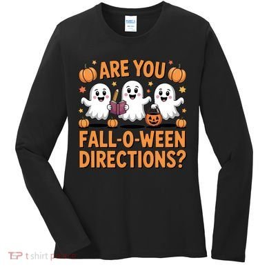 Retro Are You Fall O Ween Directions Teacher Halloween Women's Long Sleeve Shirt