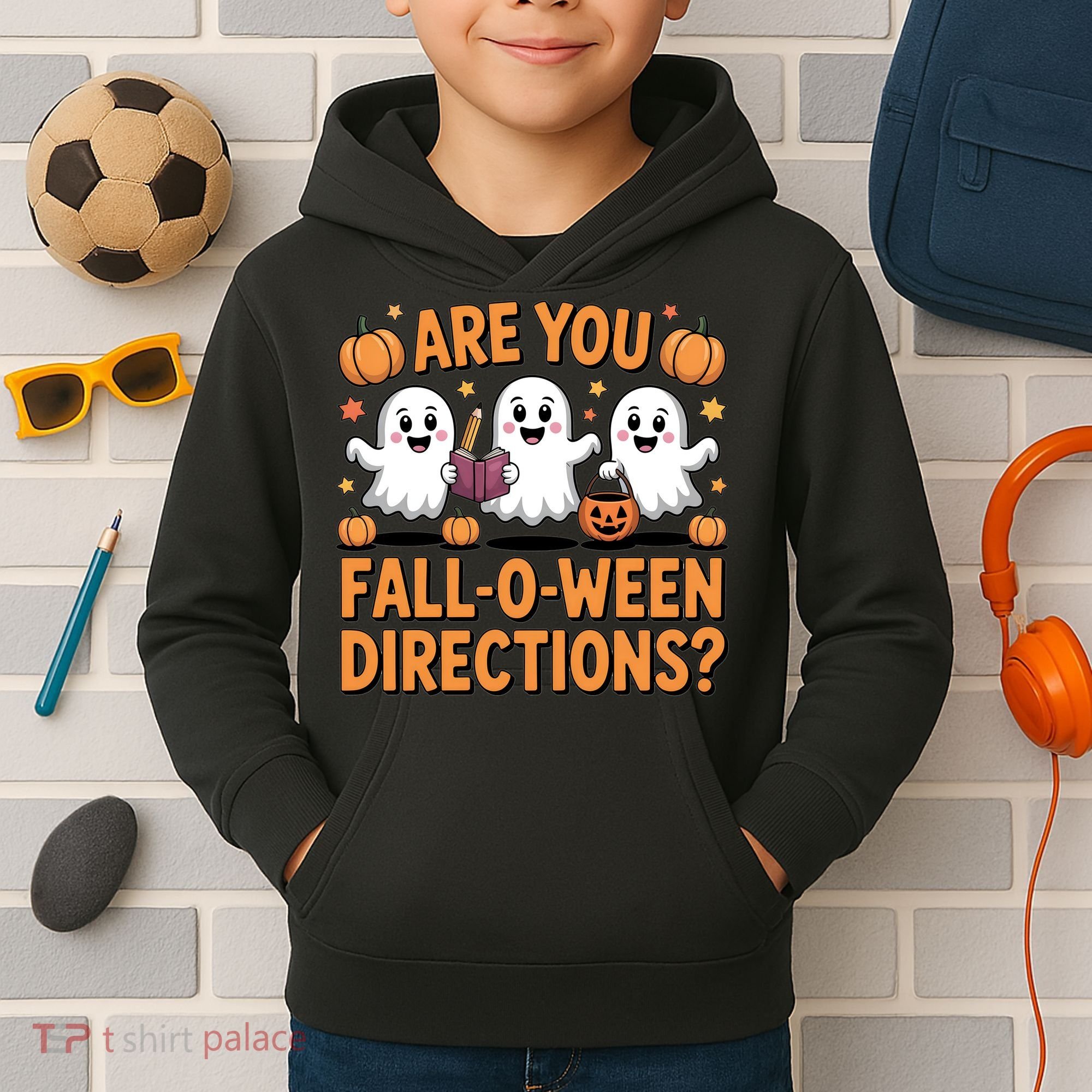 Retro Are You Fall O Ween Directions Teacher Halloween Kids Hoodie