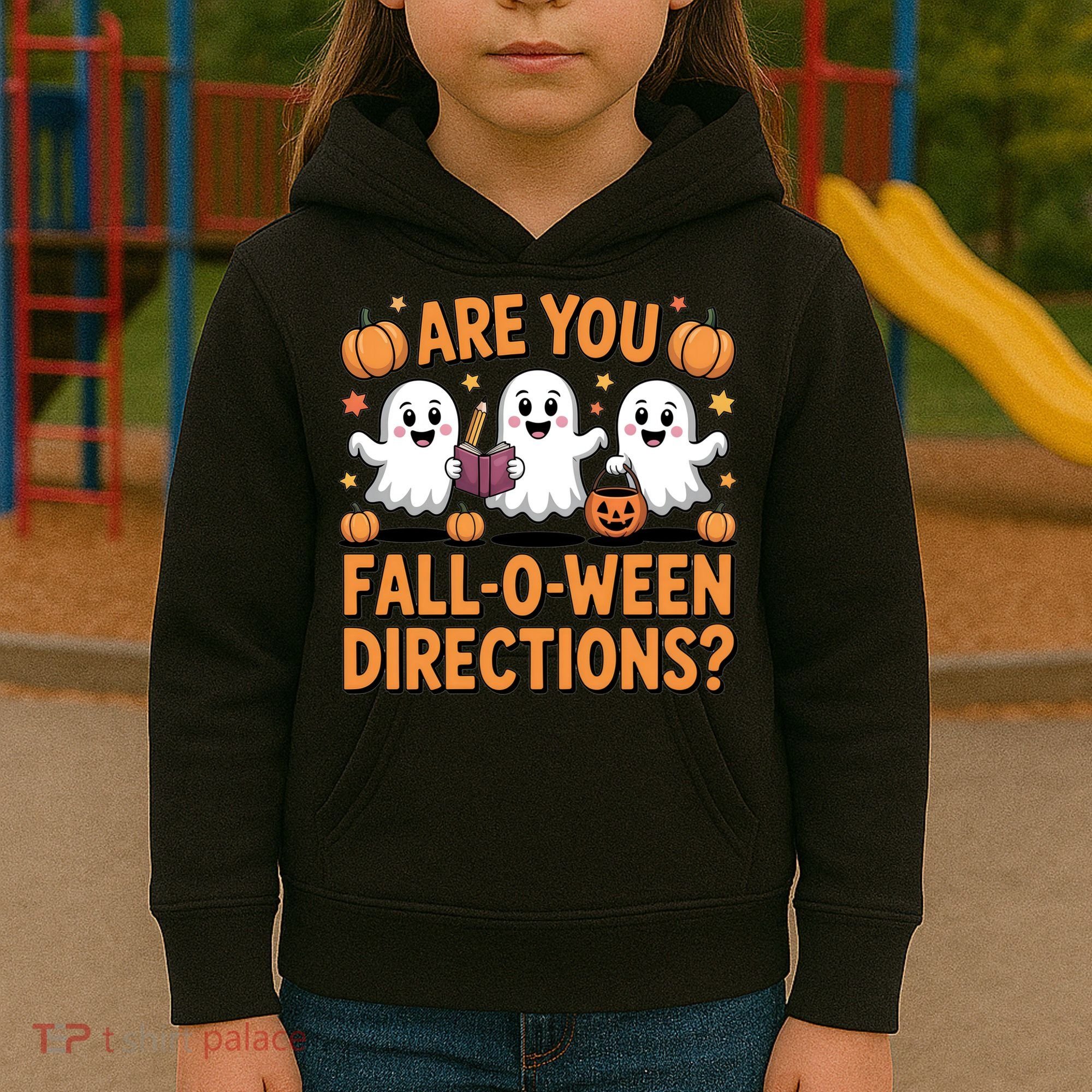 Retro Are You Fall O Ween Directions Teacher Halloween Kids Hoodie