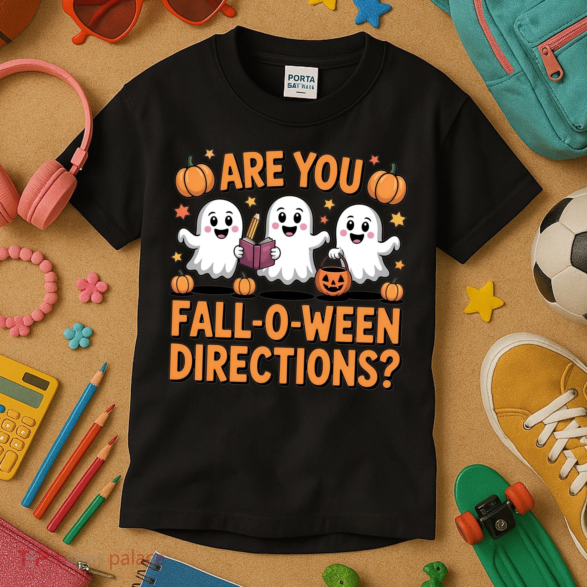 Retro Are You Fall O Ween Directions Teacher Halloween Kids T-Shirt