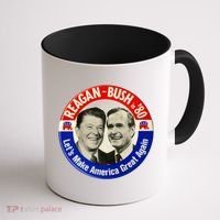 Reagan Bush 1980 Let's Make America Great Again Coffee Mug thumb 1