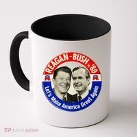 Reagan Bush 1980 Let's Make America Great Again Coffee Mug thumb 0