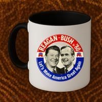 Reagan Bush 1980 Let's Make America Great Again Coffee Mug thumb 2