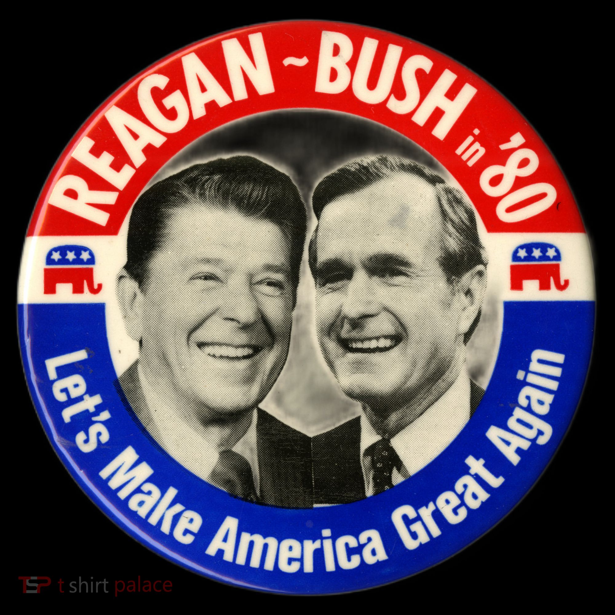 Reagan Bush 1980 Let's Make America Great Again Coffee Mug