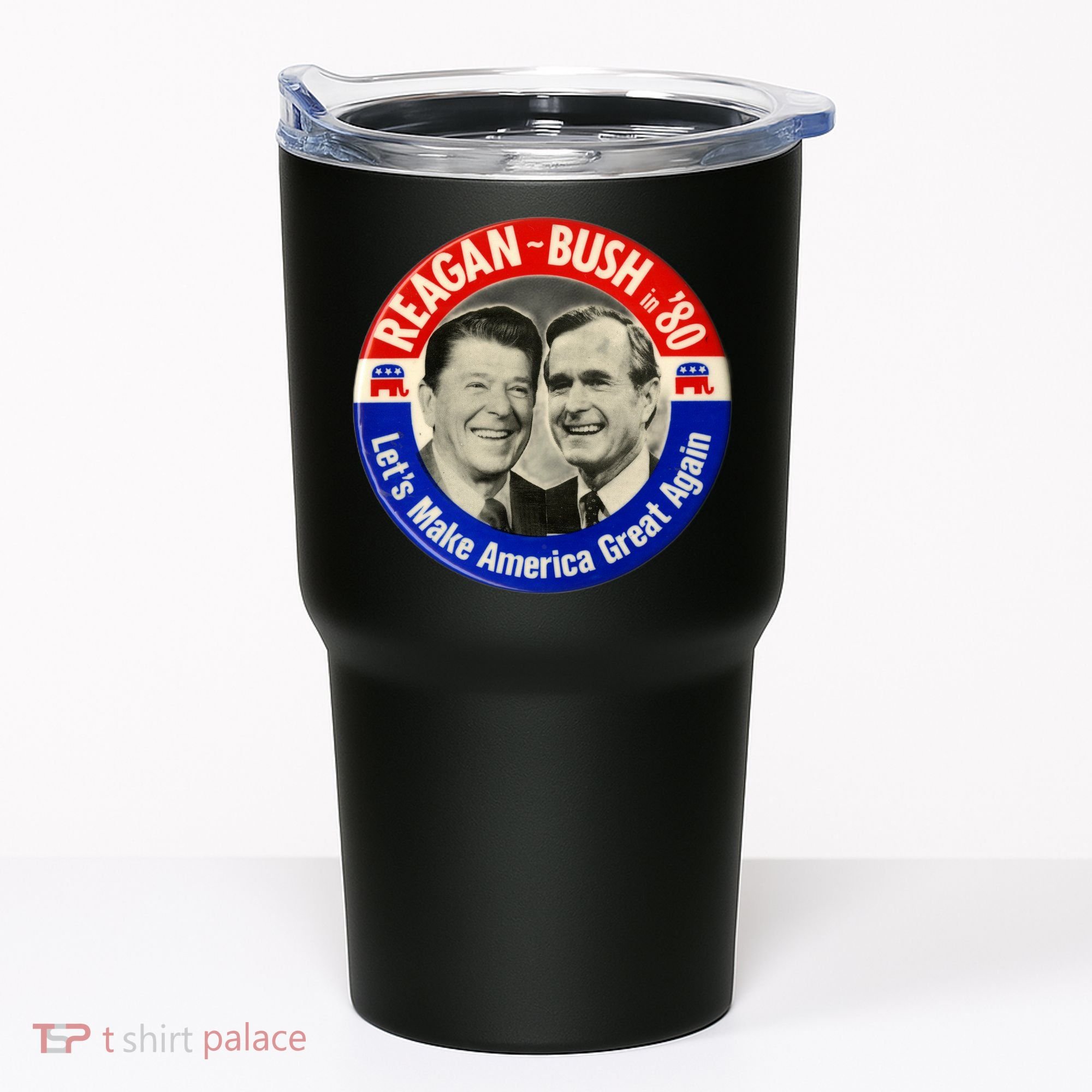 Reagan Bush 1980 Let's Make America Great Again Tumbler