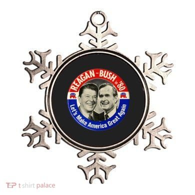 Reagan Bush 1980 Let's Make America Great Again Ornament
