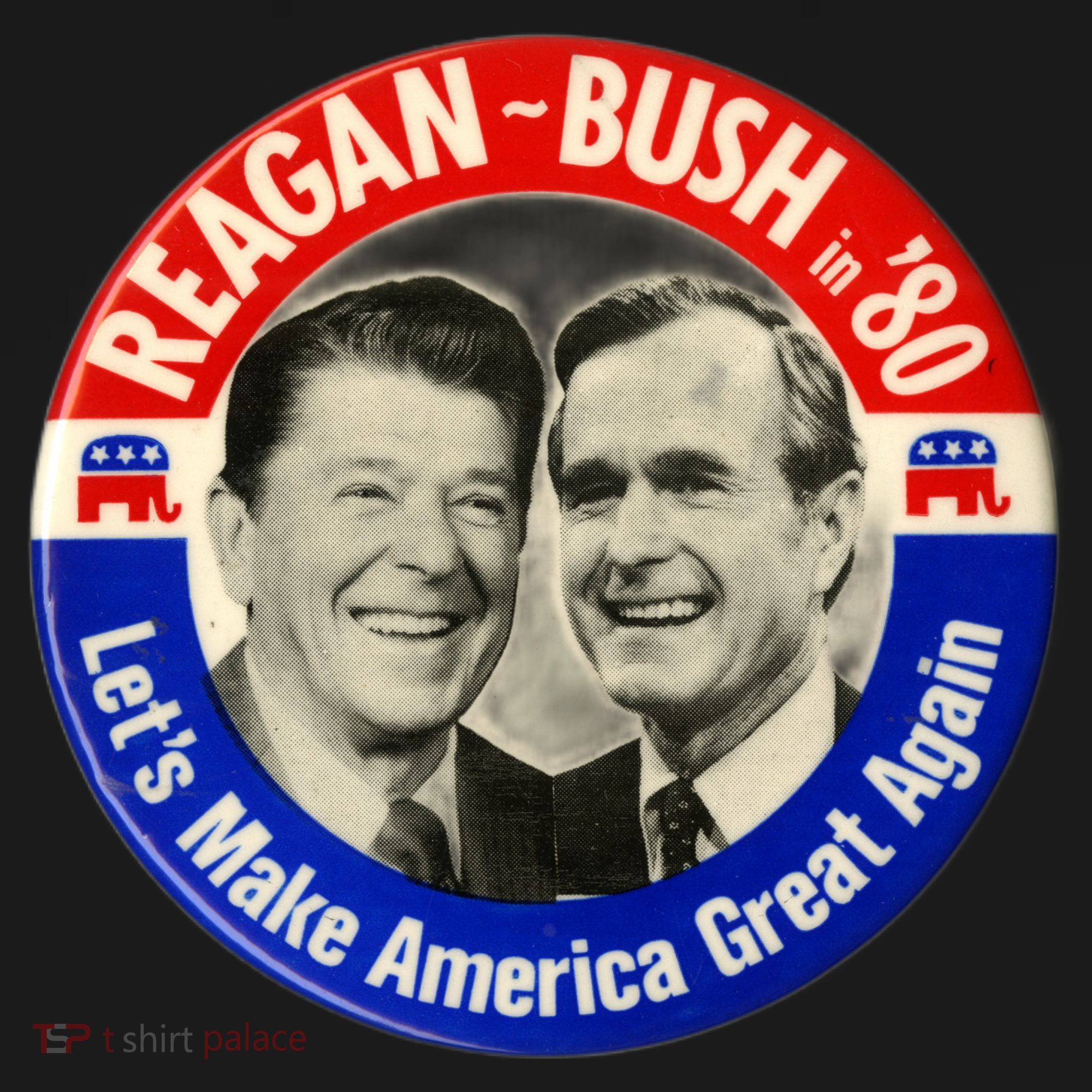 Reagan Bush 1980 Let's Make America Great Again Ornament