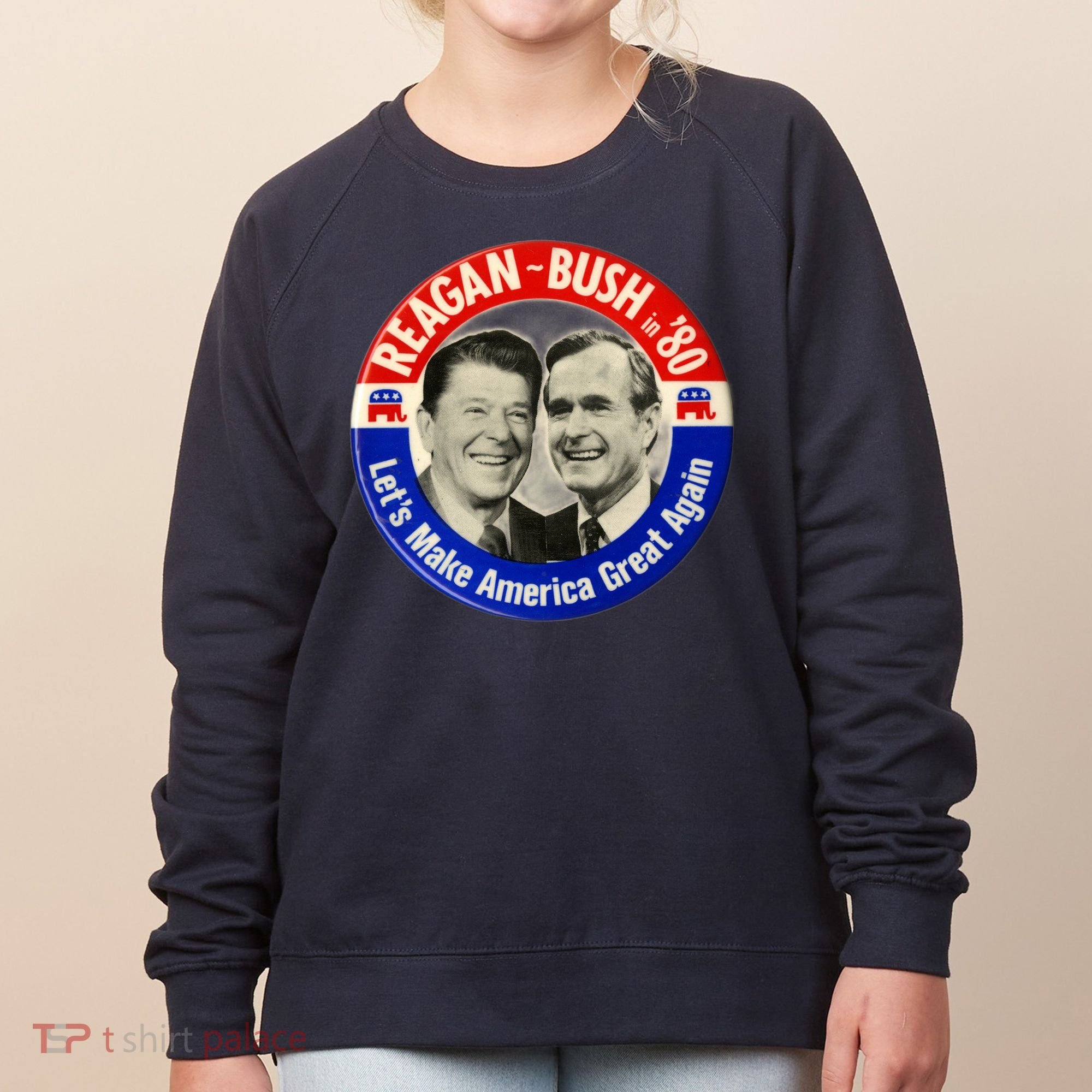 Reagan Bush 1980 Let's Make America Great Again Women's Sweatshirt