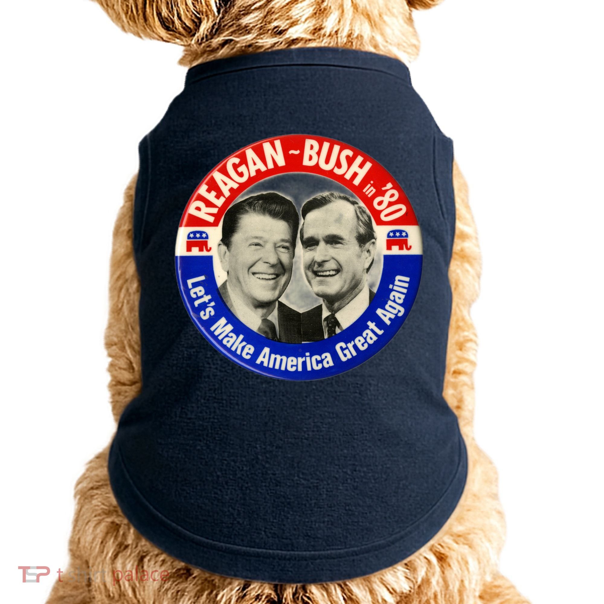 Reagan Bush 1980 Let's Make America Great Again Doggie Tank