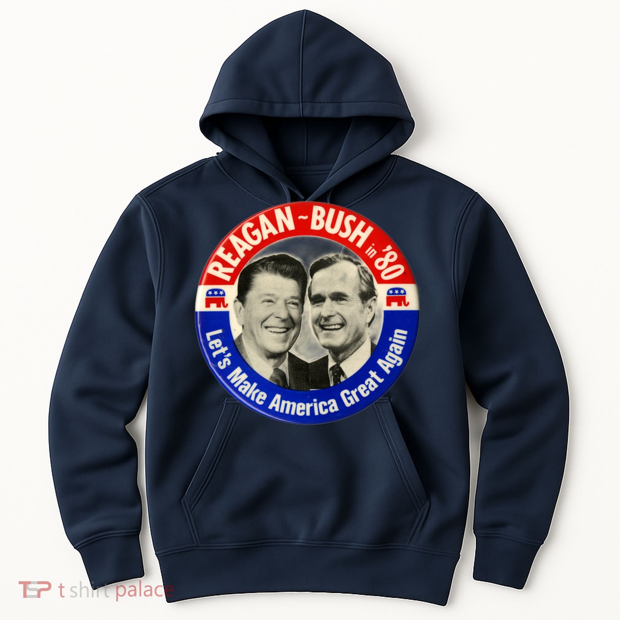 Reagan Bush 1980 Let's Make America Great Again Hoodie