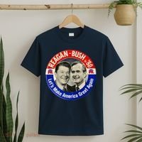 Reagan Bush 1980 Let's Make America Great Again T-Shirt thumb 2