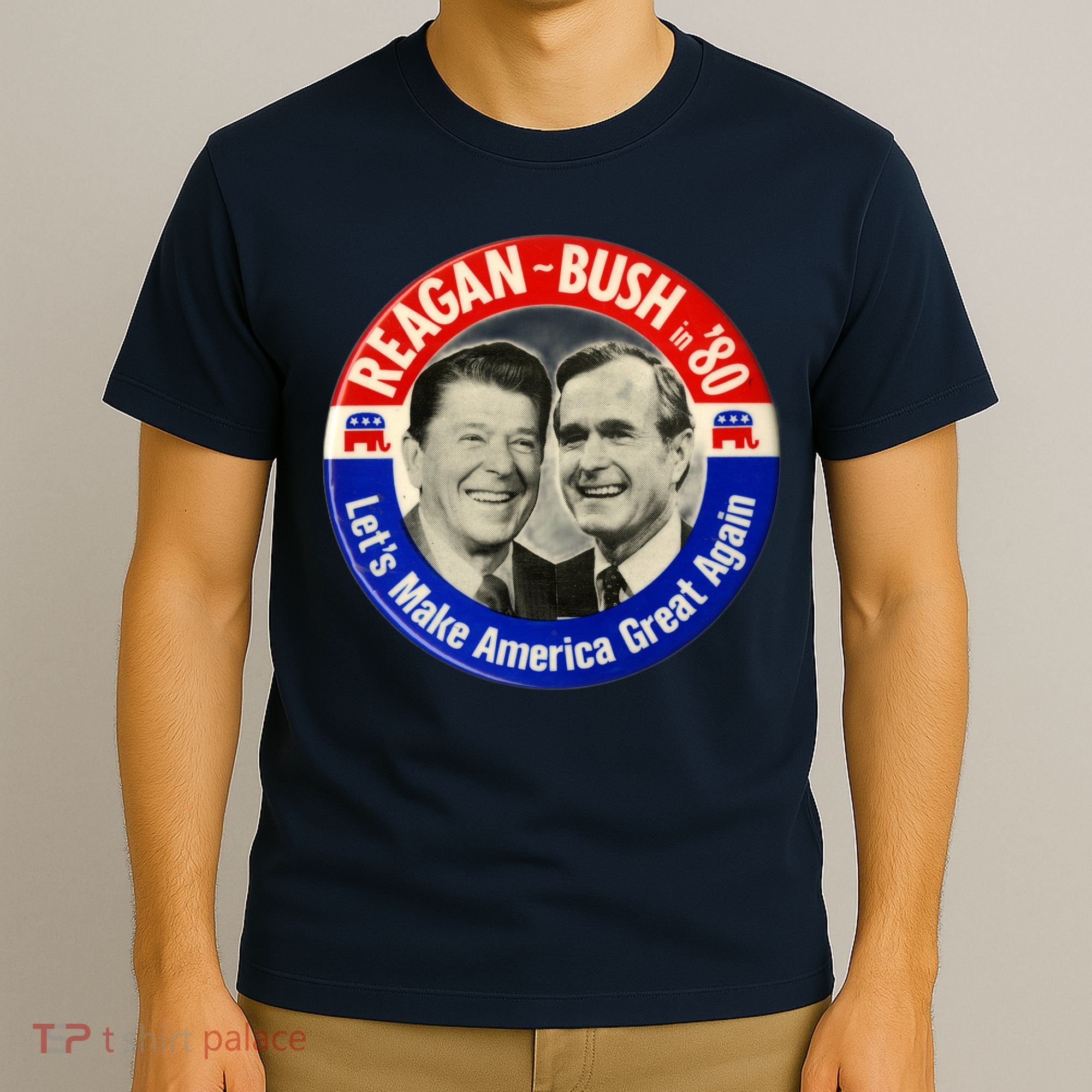 Reagan Bush 1980 Let's Make America Great Again T-Shirt