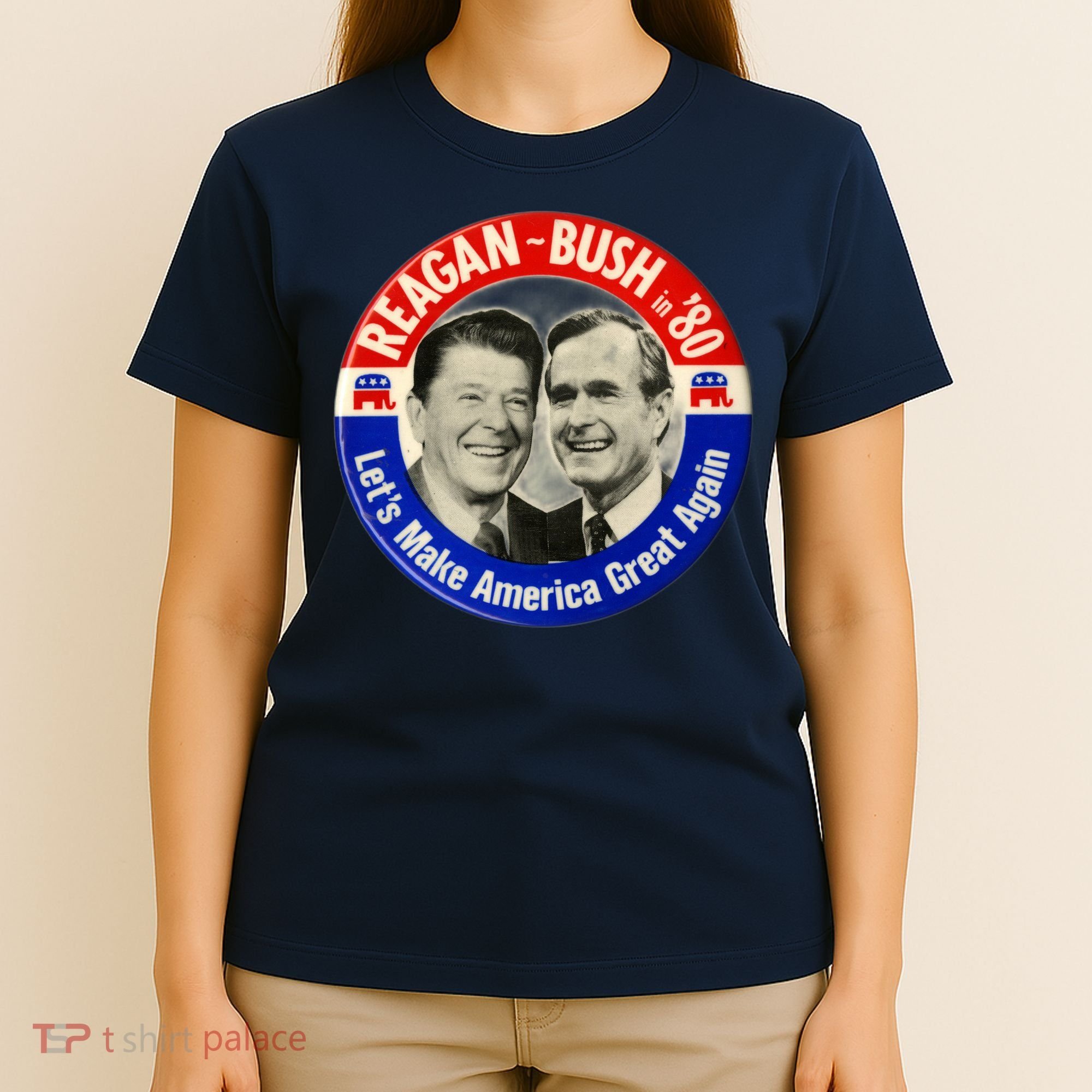 Reagan Bush 1980 Let's Make America Great Again T-Shirt